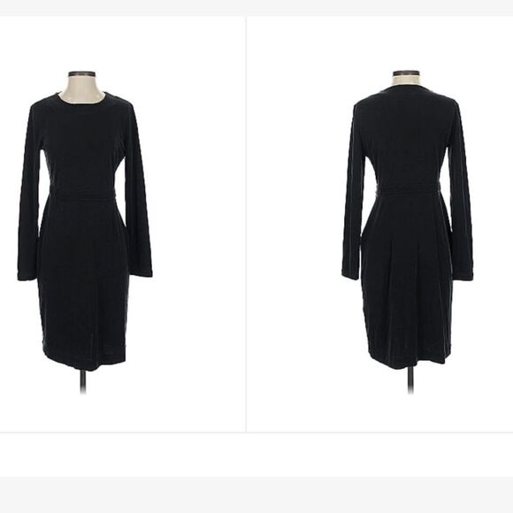 Tory Burch 100% Silk Long Sleeve Black Accent Dress, Small - Picture 1 of 5
